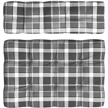 Podušky na pohovku z palet 2 ks šedé károvaný vzor (314557)