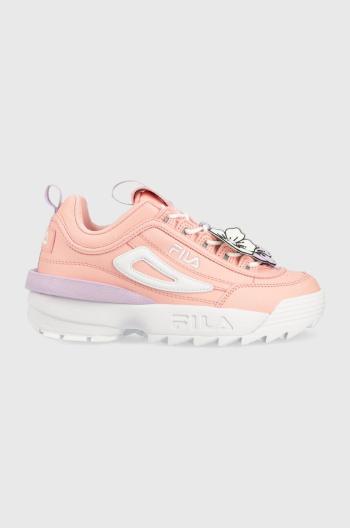 Sneakers boty Fila DISRUPTOR FLOWER růžová barva