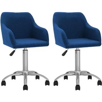 Otočné jídelní židle 2 ks modré textil, 330639 (330639)