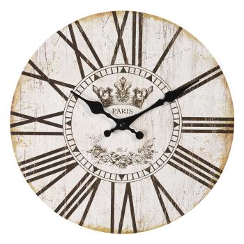 Vintage nástěnné hodiny s římskými číslicemi Paris – Ø 30*3 cm / 1*AA 6KL0608