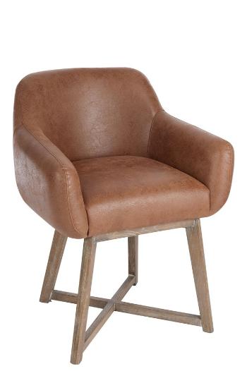 Hnědé kožené křeslo/ židle Venetta - 62*56*77 cm 68222