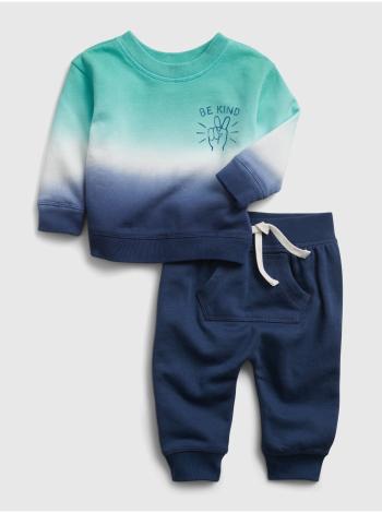 Modrá klučičí baby teplákovka dip-dye outfit set