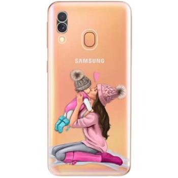 iSaprio Kissing Mom - Brunette and Girl pro Samsung Galaxy A40 (kmbrugirl-TPU2-A40)