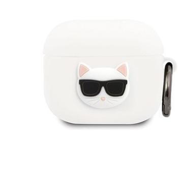 Karl Lagerfeld Choupette Head Silikonové Pouzdro pro Apple Airpods 3 White (3700740509371)
