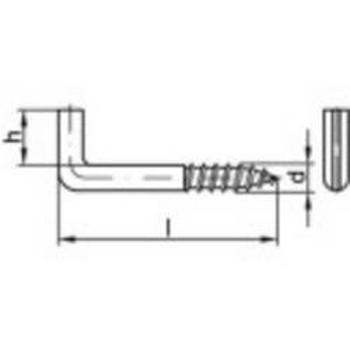 Šroubové háky 40 mm TOOLCRAFT, N/A, Galvanicky pozinkovaná ocel, 100 ks