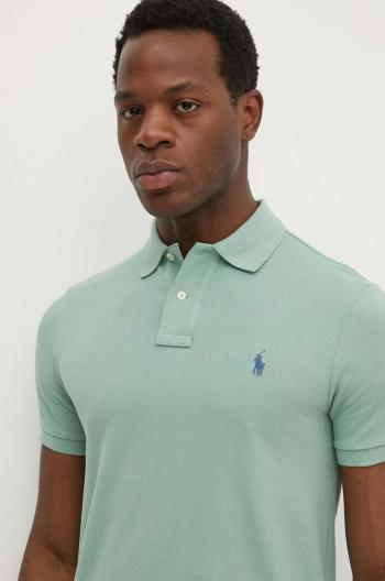 Bavlněné polo tričko Ralph Lauren zelená barva, 710536856