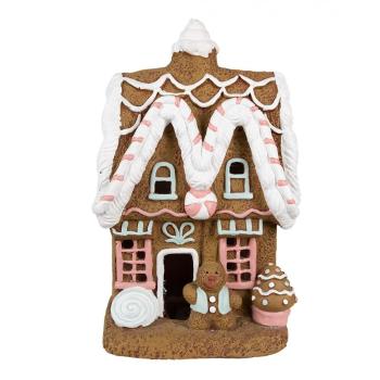 Vánoční perníková chaloupka s Led světýlky Gingerbread House - 22*18*39 cm 6MG0054