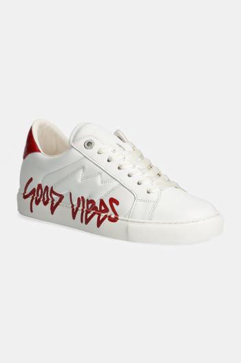 Kožené sneakers boty ZADIG&VOLTAIRE La Flash bílá barva, SWSN00529