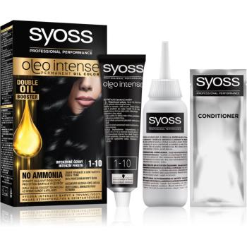 Syoss Oleo Intense permanentní barva na vlasy s olejem odstín 1-10 Intense Black