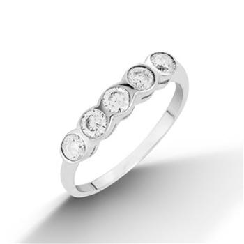 Šperky4U Stříbrný prsten s 5ti zirkony, vel. 52 - velikost 52 - CS2026-52