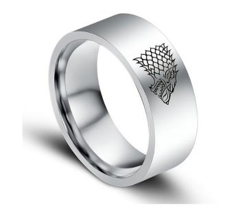 Ziskoun Stříbrný prsten z chirurgické oceli se Stark house z Games of Thrones-Hra o trůny SR000065 Velikost: 10