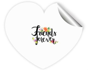 Samolepky srdce - 5 kusů Friends forever
