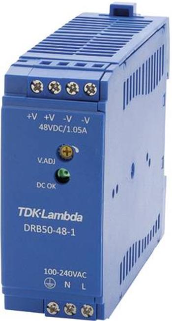 Zdroj na DIN lištu TDK-Lambda DRB50-48-1, 48 V/DC, 1,05 A