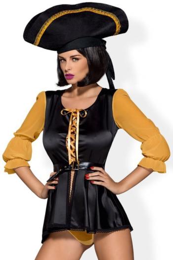 Černo-žlutý sexy halloweenský kostým Pirátky