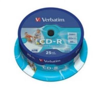 Verbatim CD-R 700MB 52x, Printable, spindle, 25ks (43439), 43439