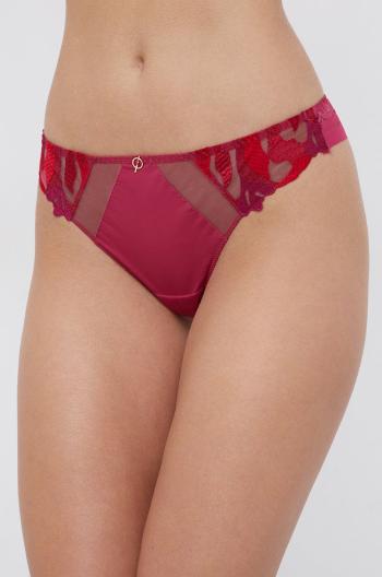 Kalhotky brazilky Chantelle růžová barva, průhledné