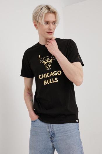 Bavlněné tričko New Era černá barva, s potiskem