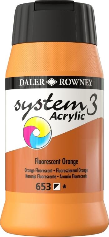 Daler Rowney System3 Akrylová barva Fluorescent Orange 500 ml 1 ks