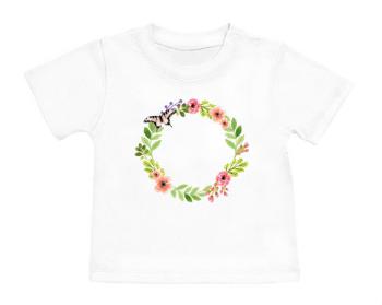 Tričko pro miminko Květinový rámeček