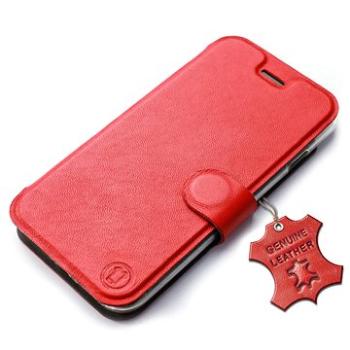 Flipové pouzdro na mobil Xiaomi Redmi 9A - Červené - kožené -   Red Leather (5903516320462)