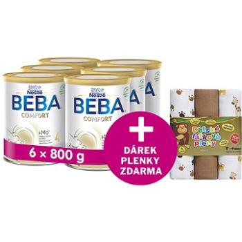 BEBA COMFORT 4 HM-O,  6× 800 g + T-Tomi plenky opice (8593893789708)