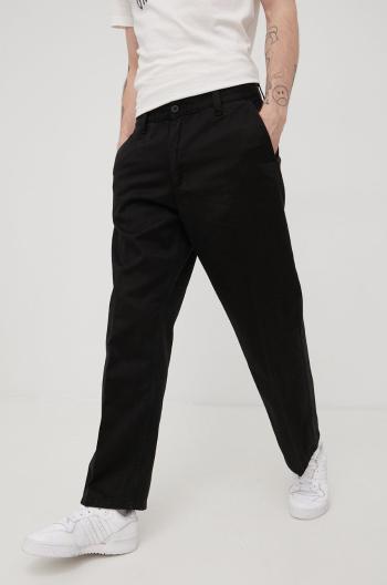 Bavlněné kalhoty Dr. Denim pánské, černá barva, jednoduché