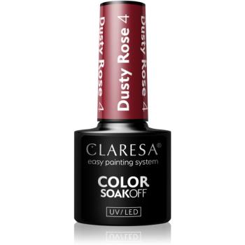 Claresa SoakOff UV/LED Color Dusty Rose gelový lak na nehty odstín 4 5 g