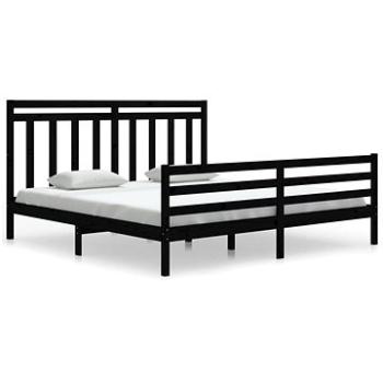 Rám postele černý masivní dřevo 180 × 200 cm Super King, 3105334 (3105334)