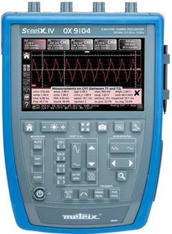 Digitální osciloskop Metrix OX 9104, 100 MHz, 4kanálový, s pamětí (DSO), ruční provedení, funkce multimetru, spektrální analyzátor