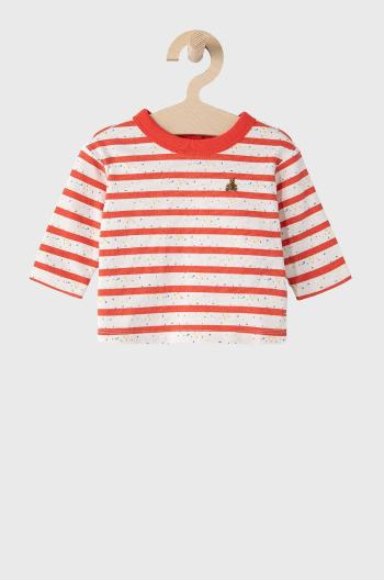 Dětské tričko s dlouhým rukávem GAP červená barva, vzorované