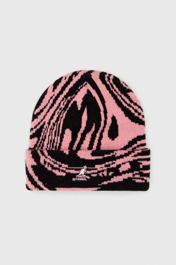 Čepice Kangol růžová barva, z husté pleteniny