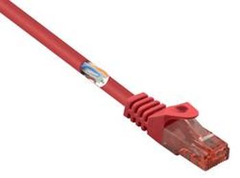 Síťový kabel RJ45 Basetech BT-1719372, CAT 6, U/UTP, 0.50 m, červená