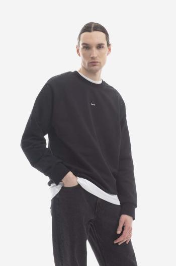 Bavlněná mikina A.P.C. Sweat Steve pánská, černá barva, s potiskem, COEIP-H27621 BLACK