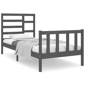 Rám postele šedý masivní dřevo 90 × 190 cm Single, 3105892 (3105892)