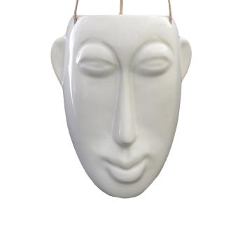 Sada 3 ks – Bílý závěsný květináč Mask Long