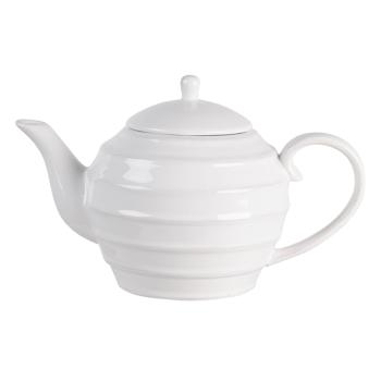Bílá vroubkovaná konvička na čaj Romantic Intense - 24*15*15 cm/ 1L RITE