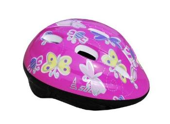 Dětská cyklo helma SULOV® JUNIOR, vel. M, tm. růžová s motýlky, 54 - 58