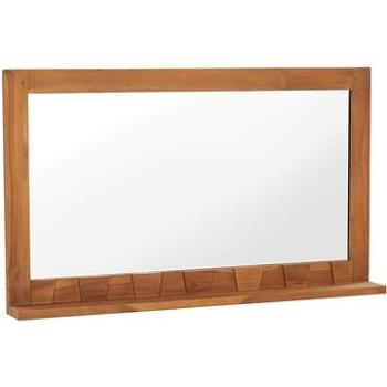 Nástěnné zrcadlo s policí 100 x 12 x 60cm masivní teakové dřevo (289072)