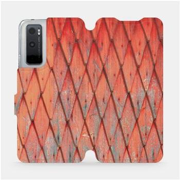 Flipové pouzdro na mobil Vivo Y70 - MK01S Oranžový vzor dřeva (5903516597055)