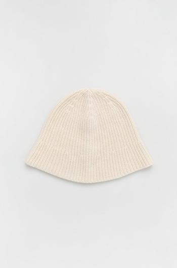 Vlněný klobouk Sisley béžová barva, vlněný