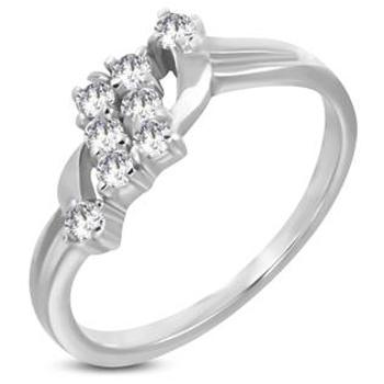 Šperky4U Ocelový prsten se zirkony - velikost 52 - OPR1106-52
