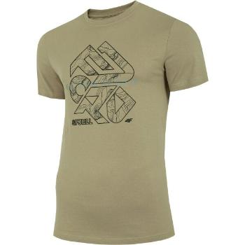 4F MENS T-SHIRT Pánské tričko, khaki, velikost XXL