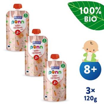 SALVEST Ponn BIO Kuřátko s těstovinami 3× 120 g (8594200260798)