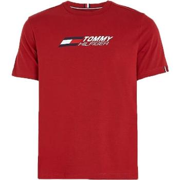 Tommy Hilfiger ESSENTIALS BIG LOGO S/S TEE Pánské tričko, červená, velikost L