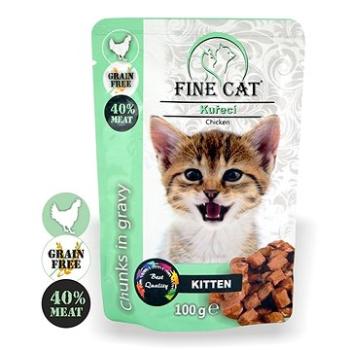 FINE CAT kapsička GRAIN-FREE KITTEN KUŘECÍ v omáčce 22 × 100g (8595657302925)