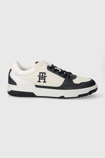 Kožené sneakers boty Tommy Hilfiger TH BASKET STREET SUEDE MIX tmavomodrá barva, FM0FM04873