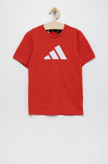 Dětské bavlněné tričko adidas Performance HG8863 červená barva