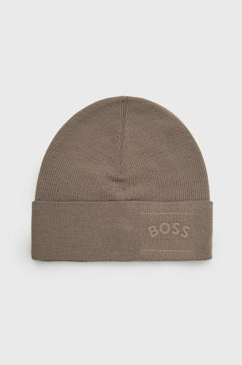 Vlněný klobouk BOSS Boss Athleisure béžová barva, z tenké pleteniny