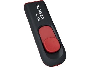 ADATA Classic Series C008 32GB USB 2.0 flashdisk, výsuvný konektor,černo-červený, AC008-32G-RKD