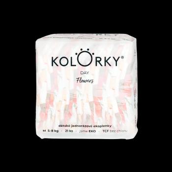 Kolorky DAY - květy - M (5-8 kg) jednorázové eko plenky 21 ks